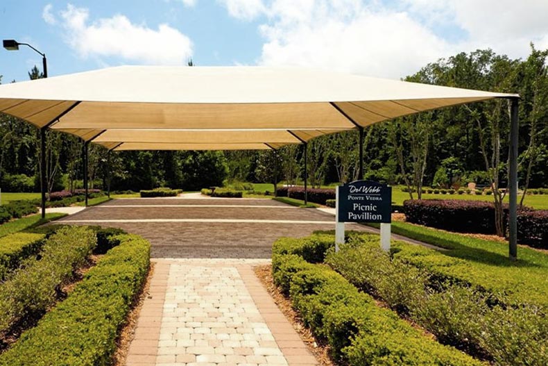 The outdoor picnic pavilion at Del Webb Ponte Vedra in Ponte Vedra, Florida