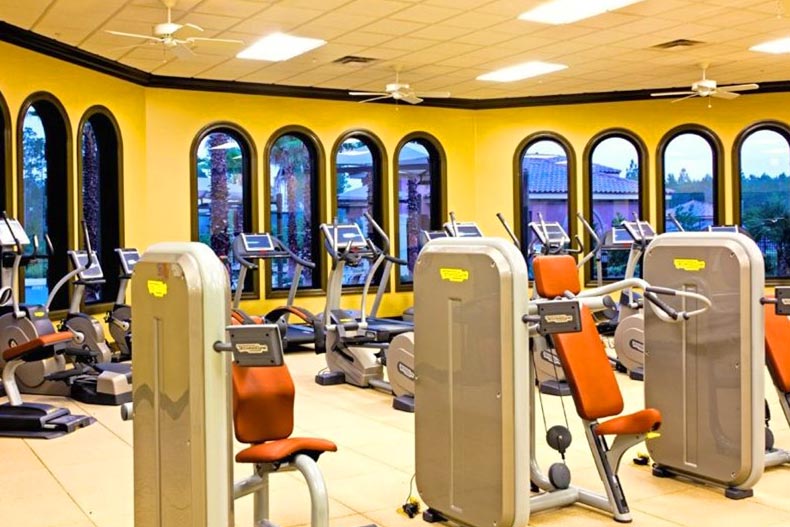 Interior view of the fitness center at Del Webb Ponte Vedra in Ponte Vedra, Florida