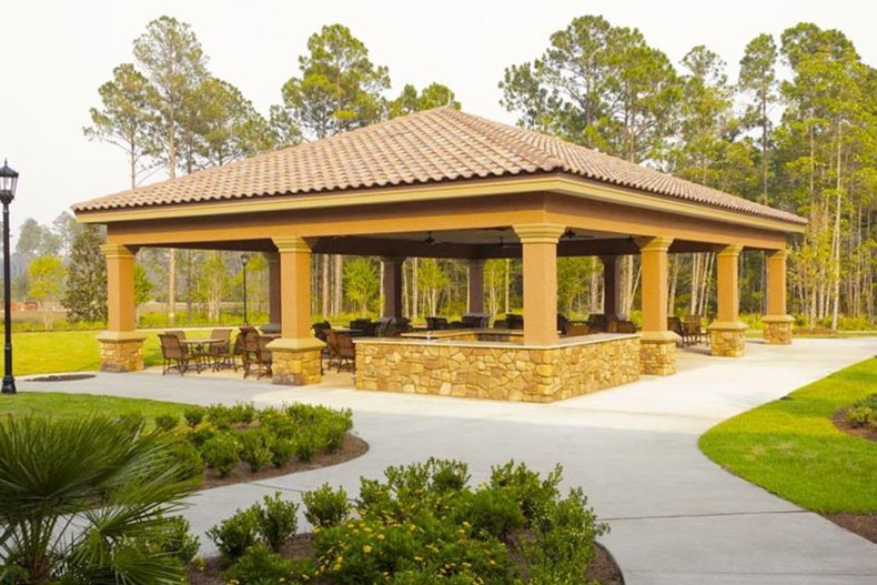 The outdoor pavilion at Del Webb Ponte Vedra in Ponte Vedra, Florida