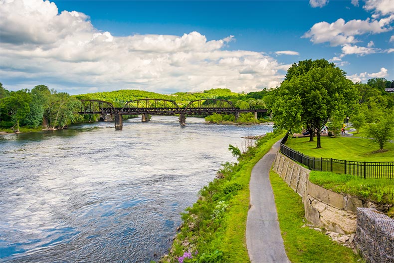 A path along the Delaware River in Easton, Pennsylvania