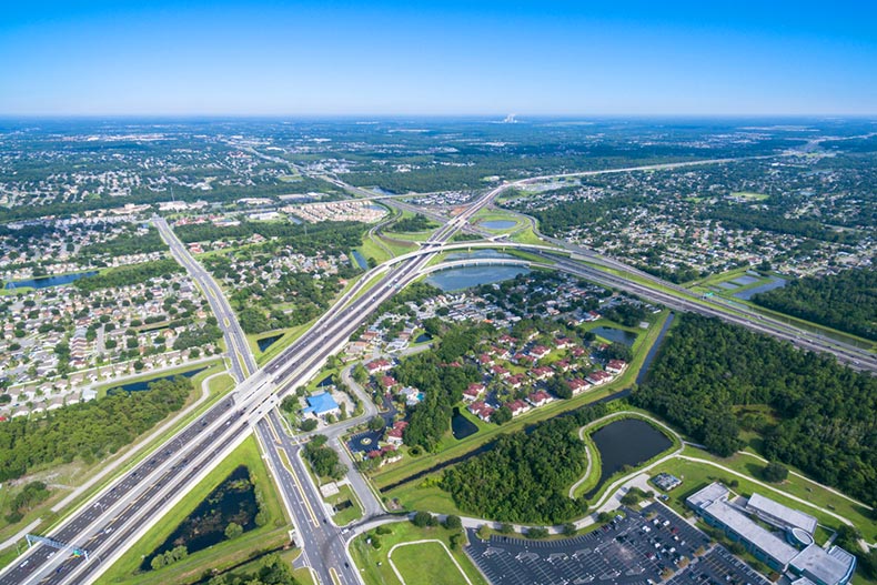 Aerial view of 408 East West Expressway in Orlando, Florida
