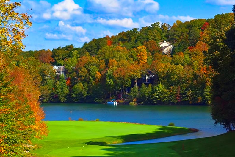 Photo of a section of a golf course on a lake in Fairfield Glade or Crossville, Tennessee