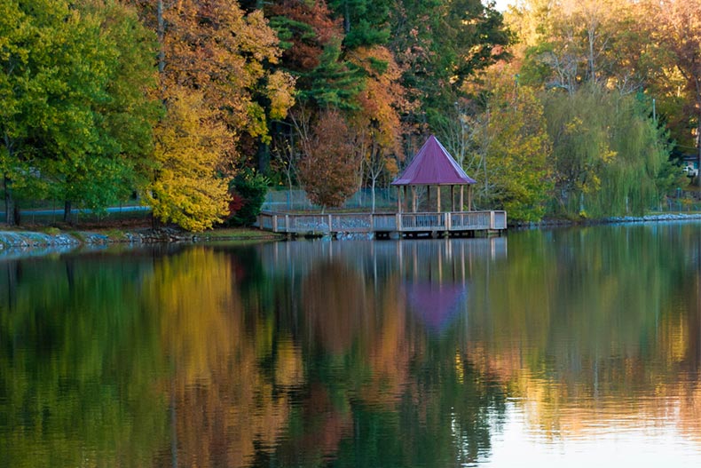 Fall at Bonclarken Lake in Flat Rock, North Carolina