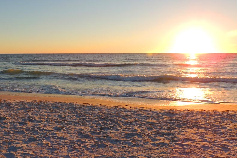 Sunset over a beach in Florida