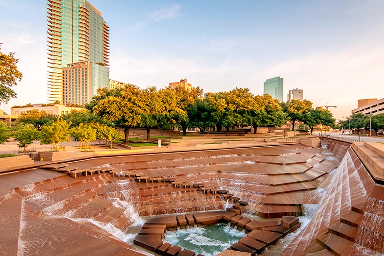 Texas Water Gardens fountain in Fort Worth, Texas