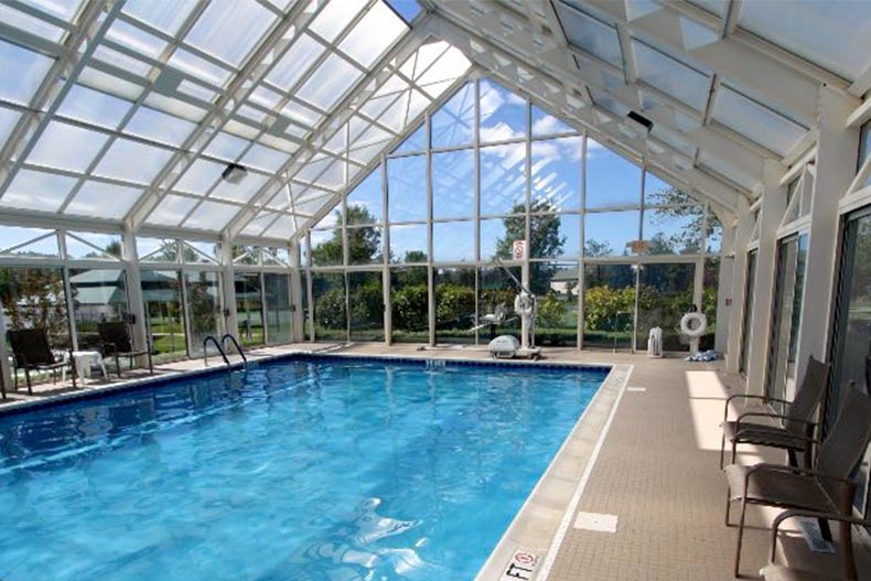 The indoor pool at Four Seasons at Smithville in Galloway, New Jersey