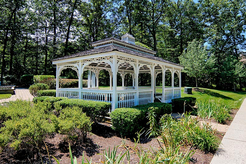 A gazebo on the grounds of Fox Hills in Rockaway, New Jersey