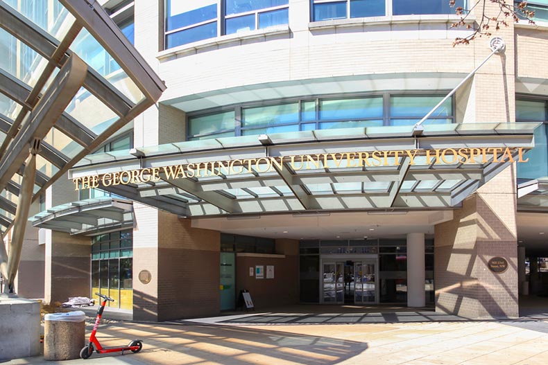 Entrance to the George Washington University Hospital in Washington, DC