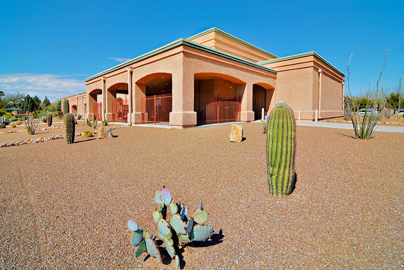 Exterior view of the Las Campanas Social Center within the Green Valley Recreation area
