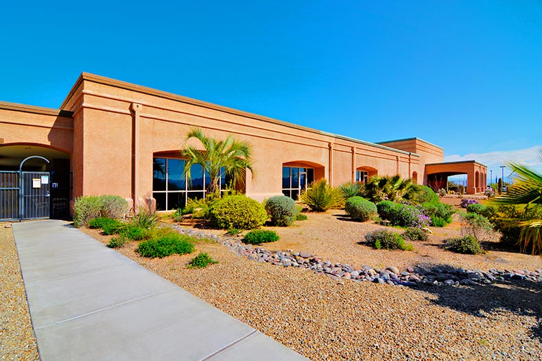Exterior view of a recreational center that's part of Green Valley Recreation in Green Valley, Arizona