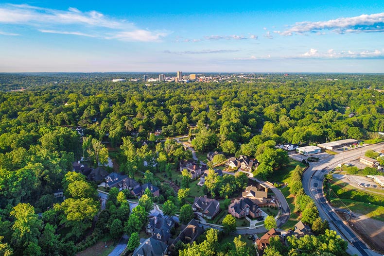 View of Greenville, South Carolina from Paris Mountain on a sunny day