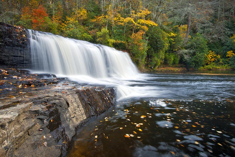 Hooker Falls at DuPont State Park Forest in North Carolina