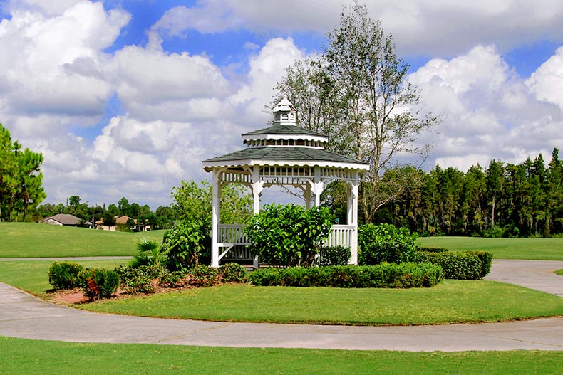 A gazebo on the grounds of Heritage Springs in Trinity, Florida