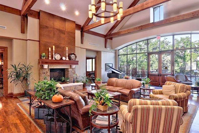 Interior view of a lounge area at Hill Country Retreat in San Antonio, Texas