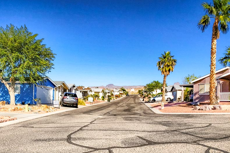 A residential road in Hillcrest Park in Bullhead City, Arizona