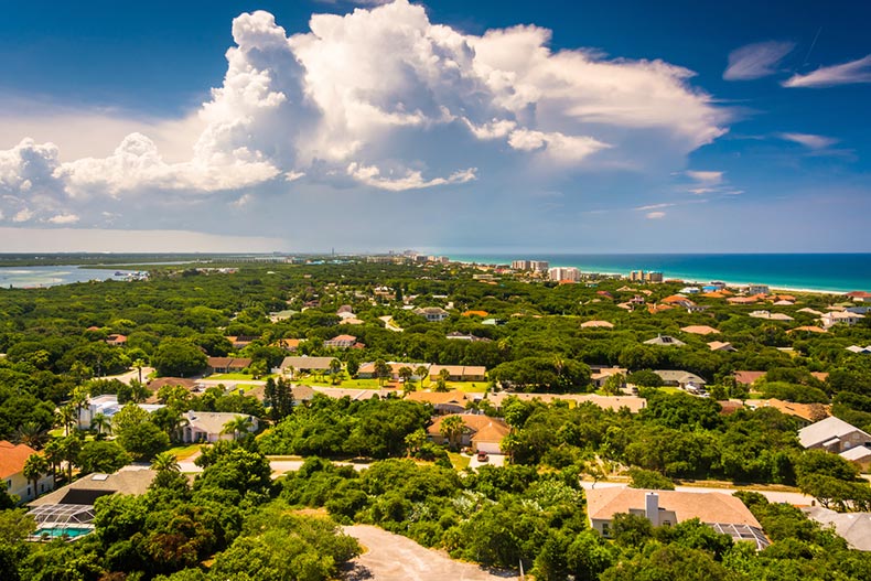 Daytona Beach seen from the top of Ponce de Leon Inlet Lighthouse in Florida