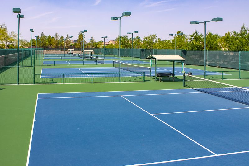 The outdoor tennis courts at Sun City Anthem in Henderson, Nevada