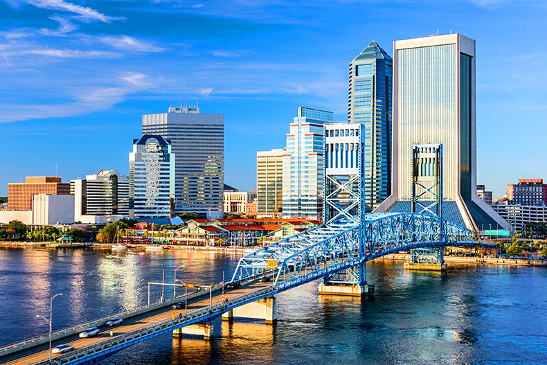 Jacksonville, Florida skyline on the Atlantic Coast