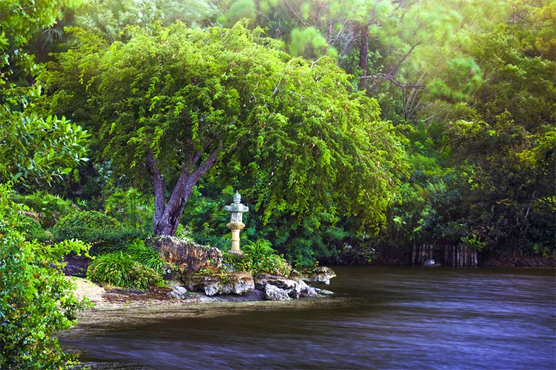 Japanese garden in Morikami Park in Delray Beach, Florida