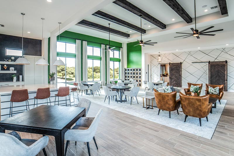 View of the interior at Ladera Rockwall's clubhouse.