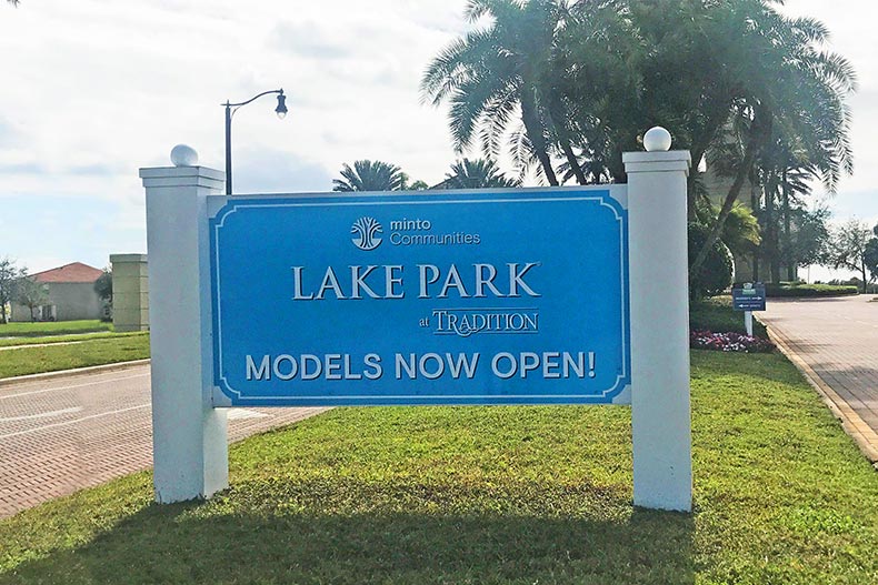 The community sign for LakePark at Tradition in Port St. Lucie, Florida