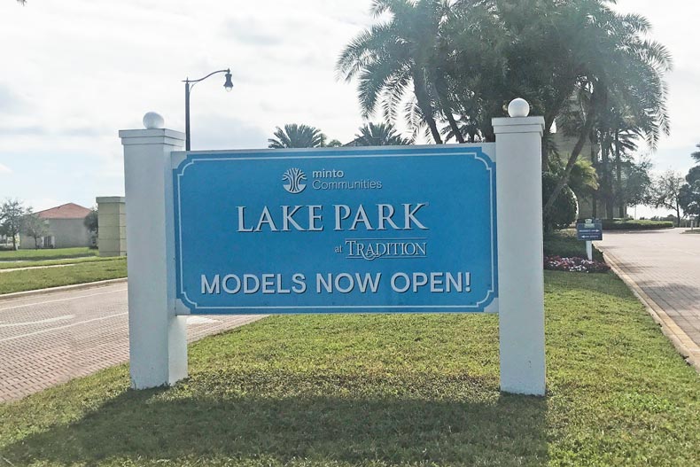The community sign for LakePark at Tradition in Port St. Lucie, Florida