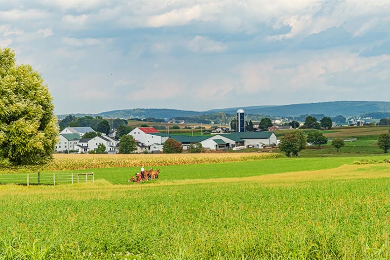 An Amish country farm in Lancaster, Pennsylvania