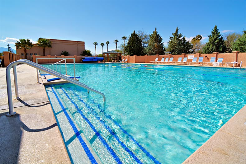 The outdoor pool at Las Campanas in Green Valley, Arizona