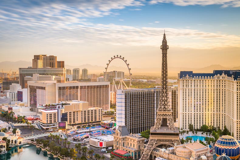 Aerial view of the Las Vegas Strip in Nevada