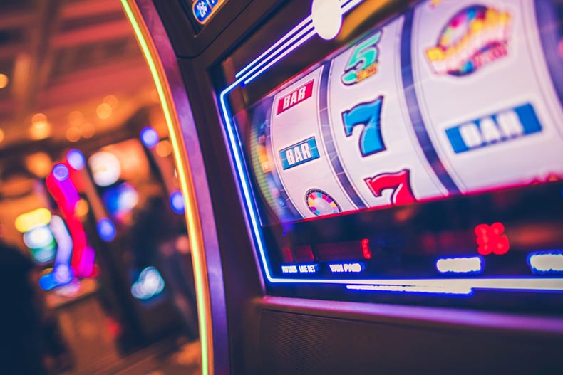 Closeup of a slot machine in Las Vegas, Nevada