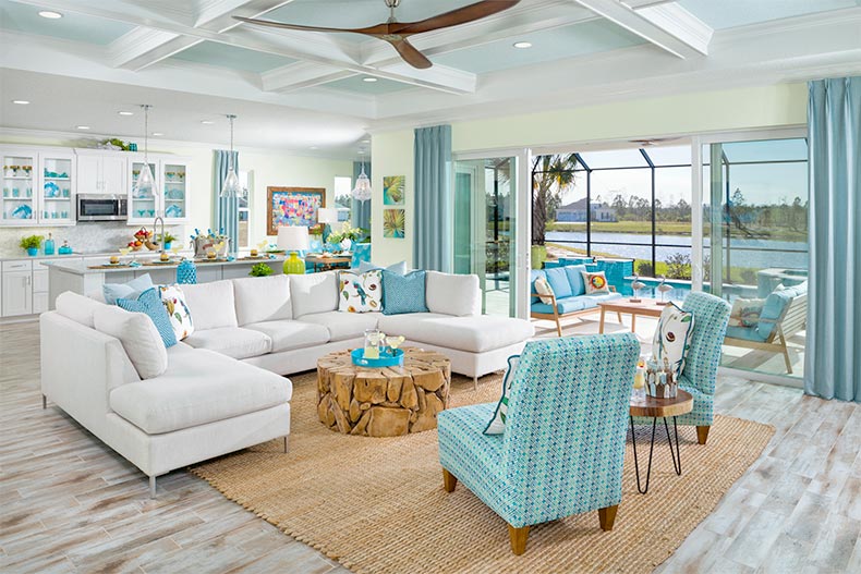 Interior view of a model home at Latitude Margaritaville in Daytona Beach, Florida