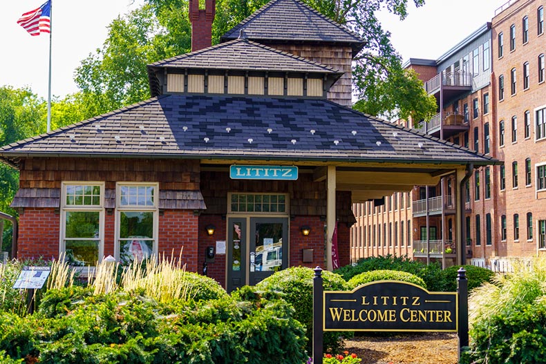 The Lititz Welcome Center at the Lititz Spring Park in the downtown area