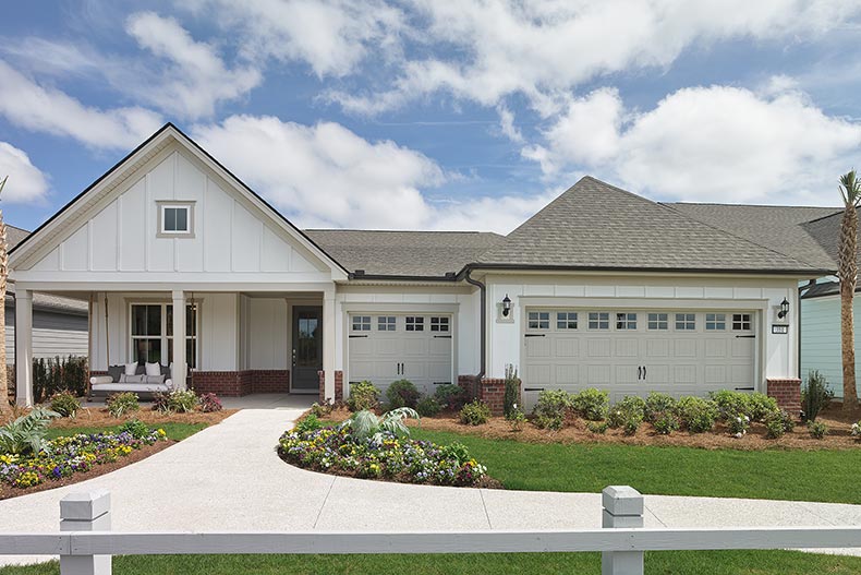 Exterior view of a model home at Sun City Hilton Head in Bluffton, South Carolina