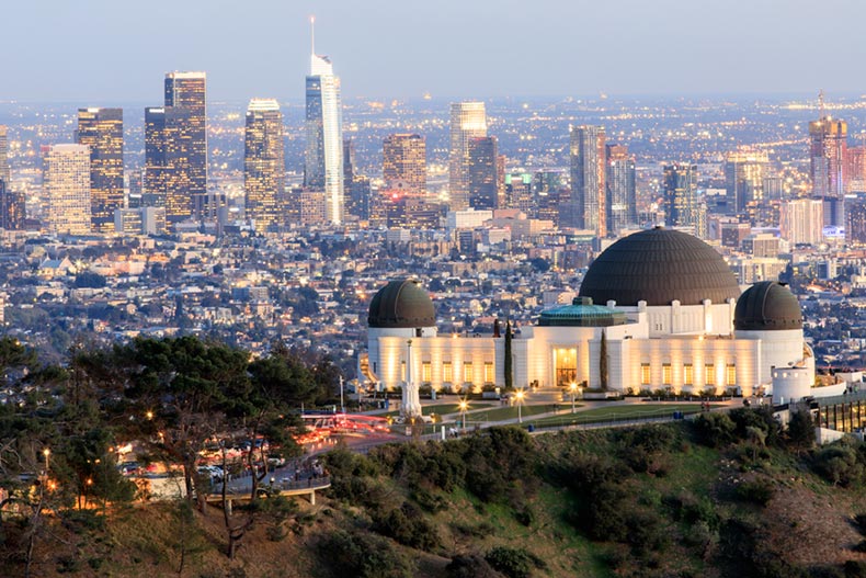 The Griffith Observatory Park in Los Angeles, California