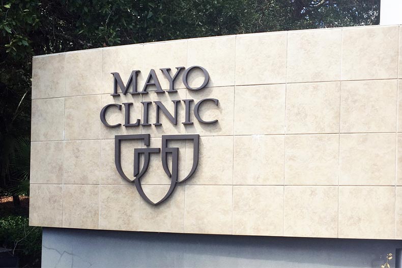 Entrance sign to Mayo Clinic in Jacksonville, Florida