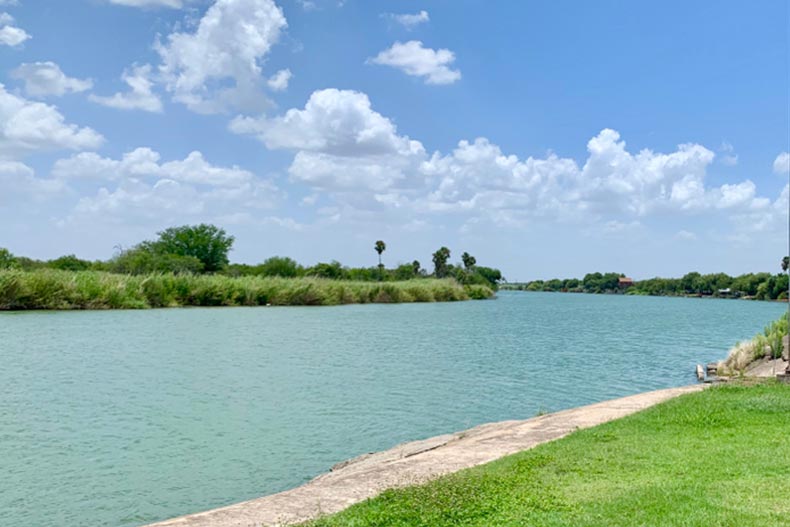 The Rio Grande River on the U.S. side in McAllen, Texas