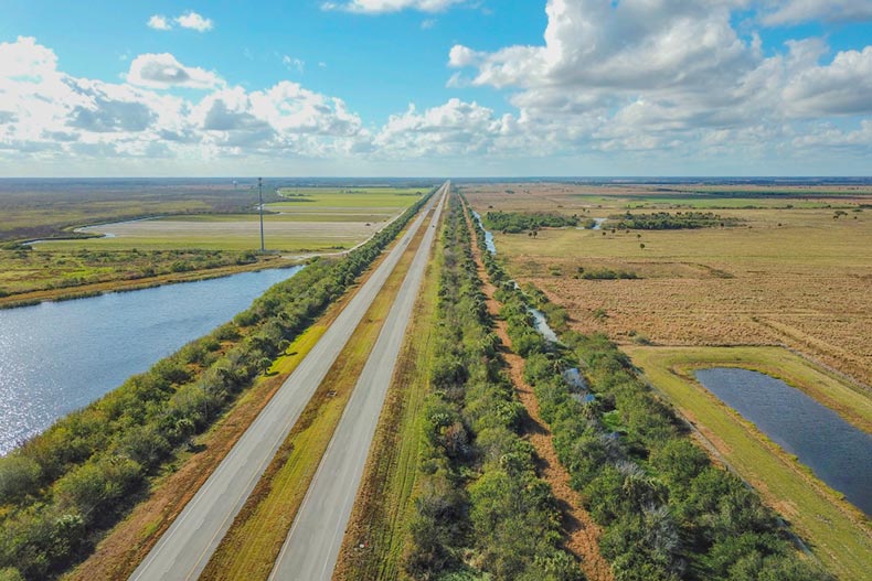 Aerial view of the 192 Highway running from Melbourne, Florida to Orlando, Florida