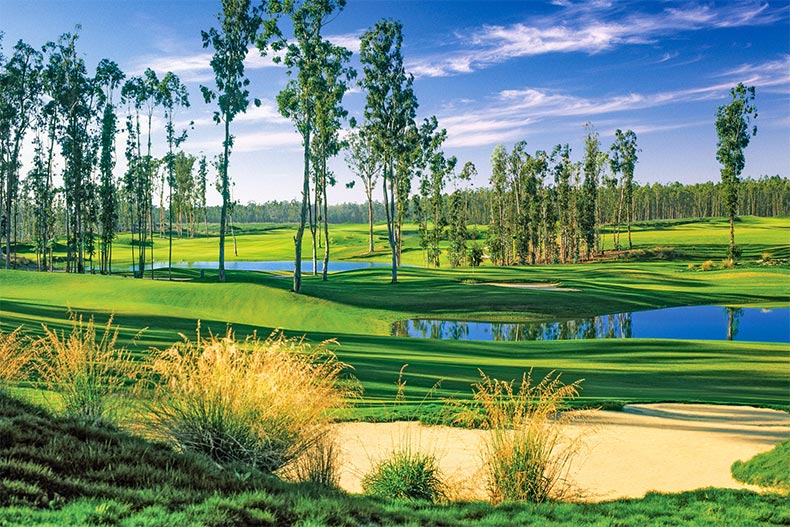 A blue sky over the picturesque golf course at Trilogy at Monarch Dunes in Nipomo, California