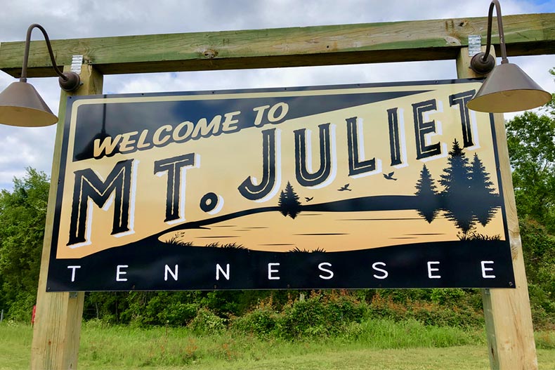"Welcome to Mt. Juliet" sign in Mt. Juliet, Tennessee