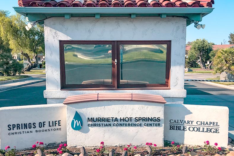 Photo of the entrance gate at Murrieta Hot Springs in Murrieta, California