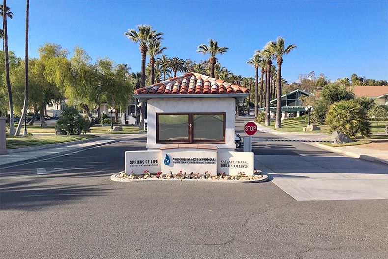 The entrance to Murrieta Hot Springs in Murrieta, California