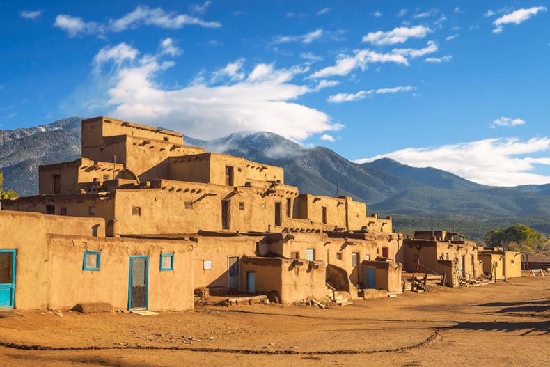 Ancient dwellings at Taos Pueblo in New Mexico