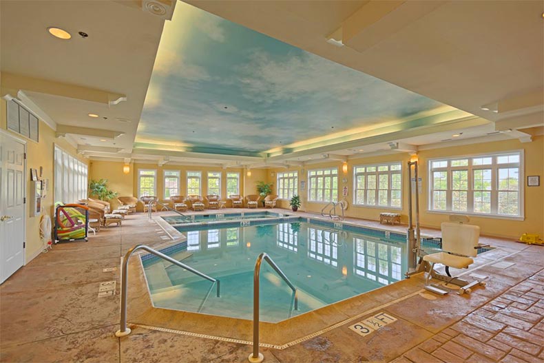 View of the indoor pool at Riviera at East Windsor in East Windsor, New Jersey