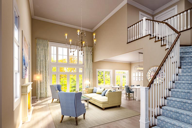 Interior view of a model home at Kensington Estates in Woodbury, New York