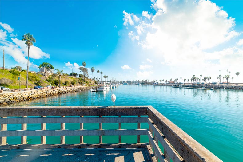 Oceanside harbor on a sunny day in Oceanside, California