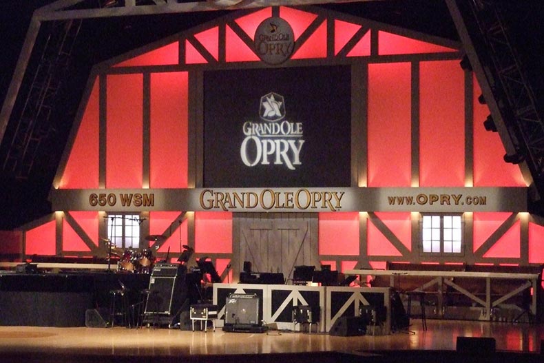 The stage of the Grand Ole Opry in Nashville, Tennessee