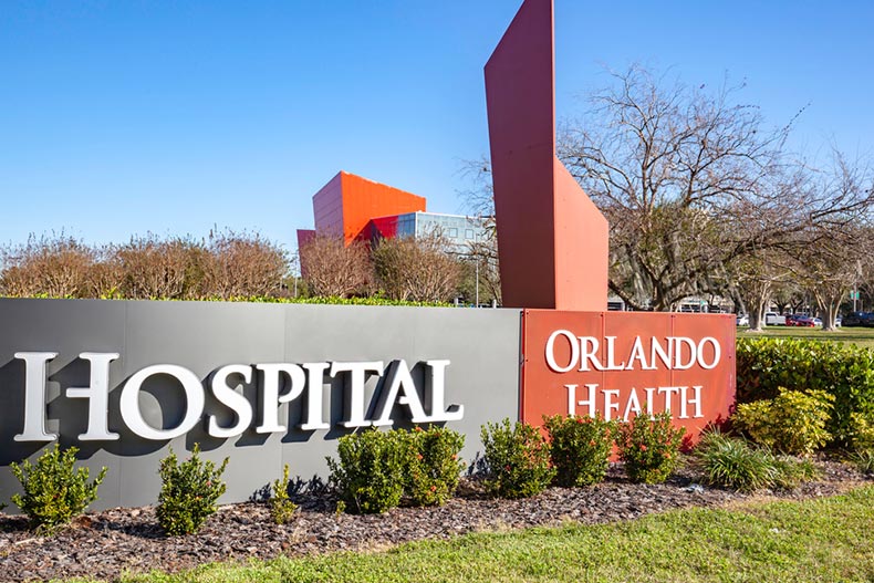 The sign for the University of Central Florida College of Medicine in Lake Nona in Orlando, Florida