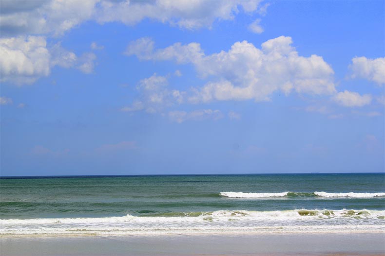 A white sandy beach in Ormond Beach, Florida