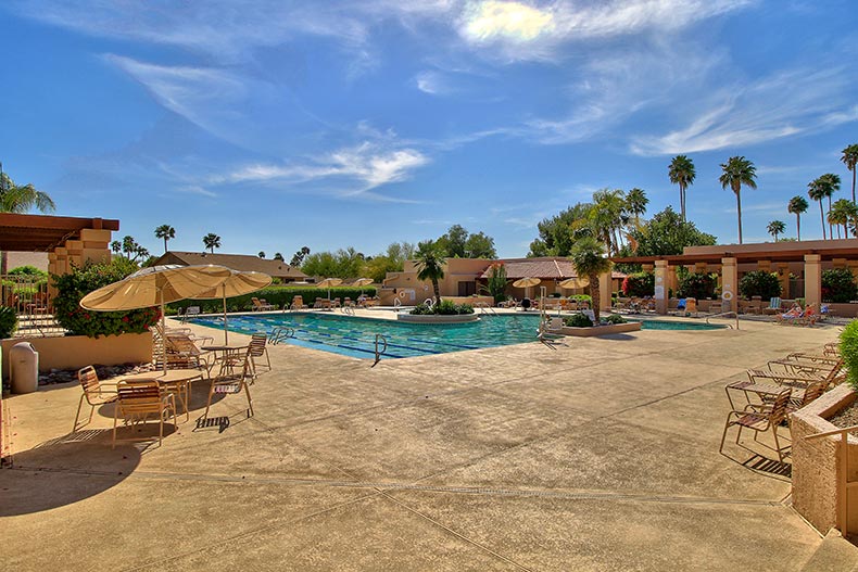 The outdoor pool at Westbrook Village in Peoria, Arizona