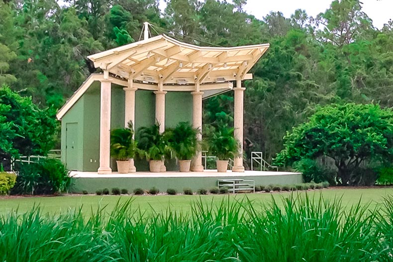 The outdoor bandshell at Pelican Preserve in Fort Myers, Florida